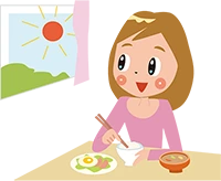 グラフ:朝ごはんと女性