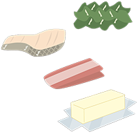 イラスト:コレステロールと食品