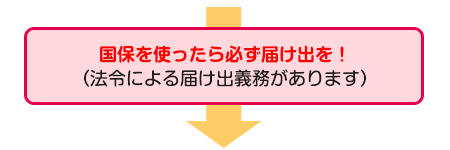 国保を使ったら必ず届け出を！（法令による届け出義務があります