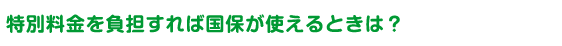 特別料金を負担すれば国保が使えるときは？